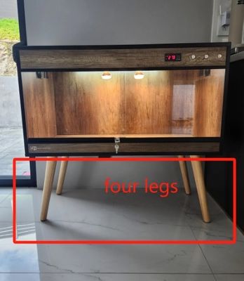 16 Inch Wood Legs Reptile Enclosure Stand Stable With Metal Edge