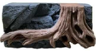 PU Vivarium Rock Background with Simulated Rock And Stump Mash Up Board